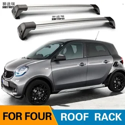 2 pcs For Mercedes-Benz smart FOUR 4-door 2016-2019 roof bar car special aluminum alloy belt lock Led shooting CORSS RACK