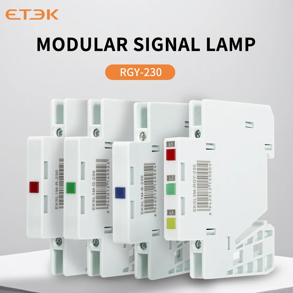 ETEC DIN Type Rail-Mounted Signal Light 9mm/18mm Indicator Light AC 220V/230V LED Signal Light Red Green Blue