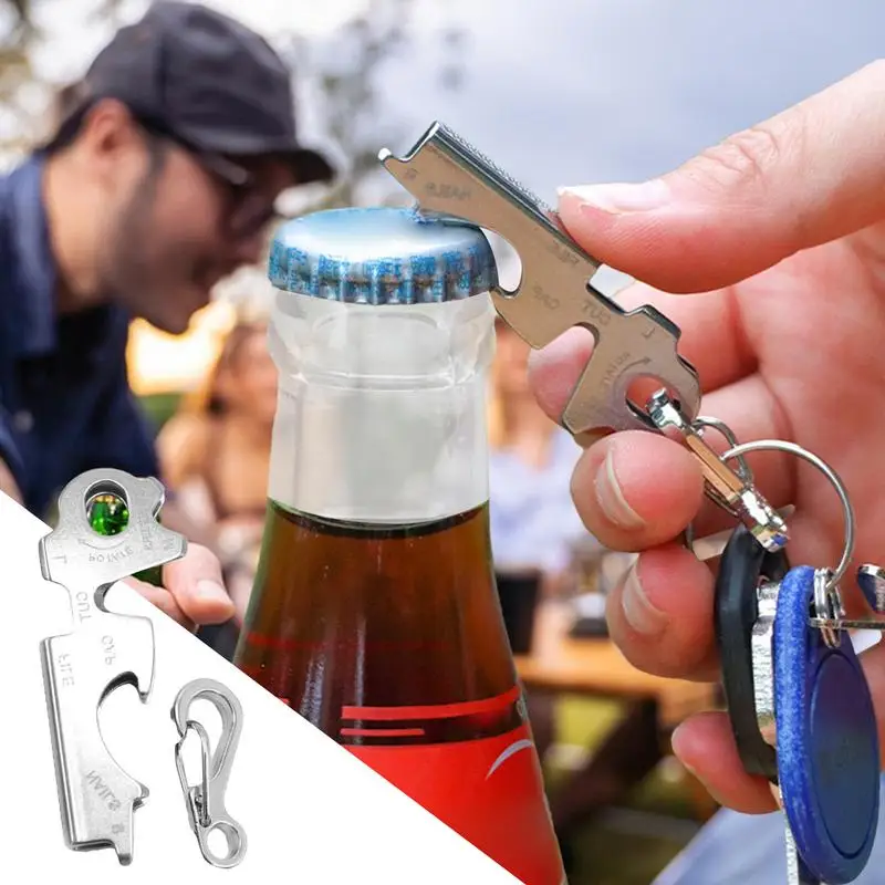 Multitool-Schlüsselanhänger, 8-in-1, kleiner Edelstahl-Schraubendreher, Schlüsselanhänger, multifunktional, tragbar, Multitool, rostfrei, für den Außenbereich