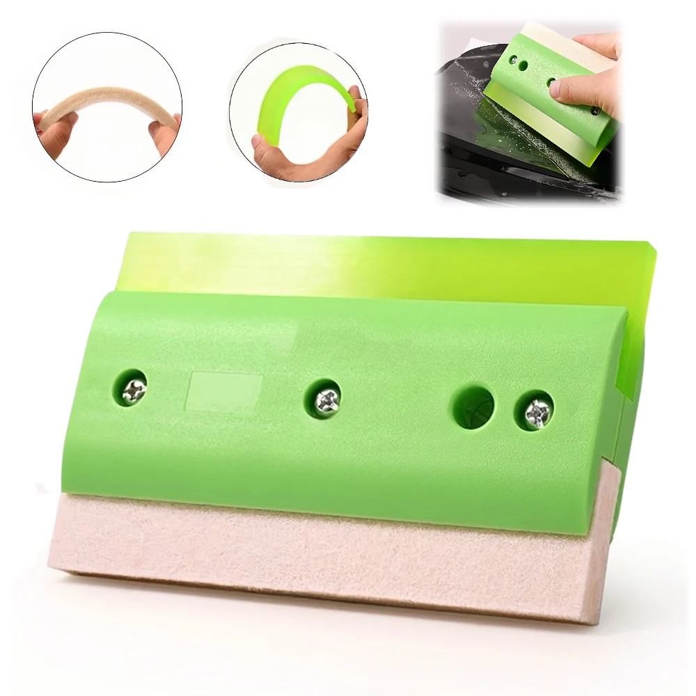 

14x9 см инструмент для тонировки окон 2в1 двухсторонний скребок из шерстяного фетра мягкий резиновый скребок виниловая пленка для автомобиля установка средства для удаления воды