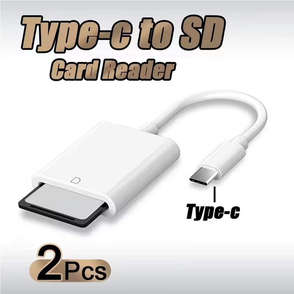 

1-2Pcs Type-c to SD Card Reader OTG Card Reader Camera Photo Transmission for iPhone 17 16 15 Pro Max Samsung S25 Huawei Xiaomi