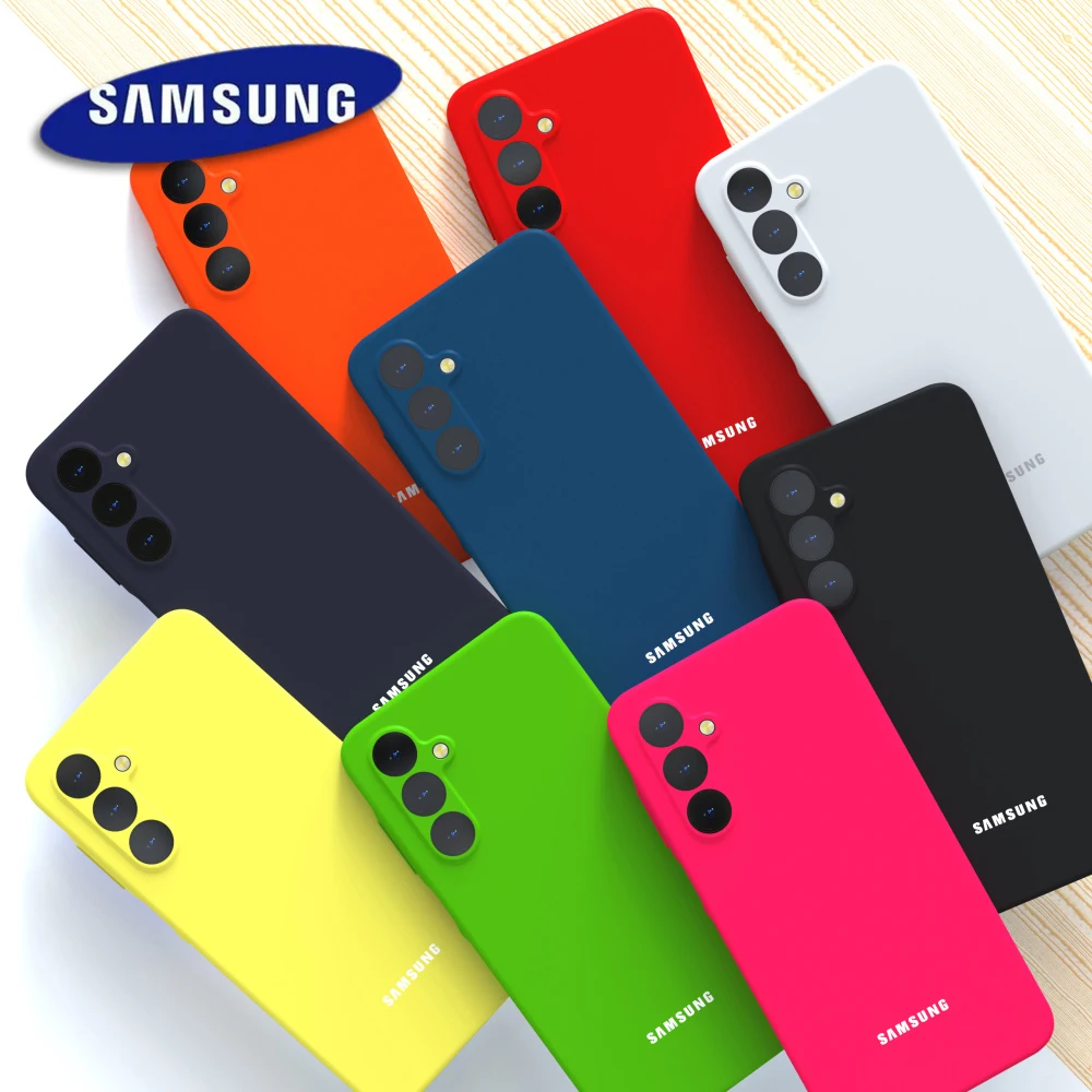 Capa de Silicone Líquido Original para Samsung Galaxy A17 A16 A15 S26 S25 S24 Ultra Plus FE, Capa Traseira à Prova de Choque, Acessórios para Celular
