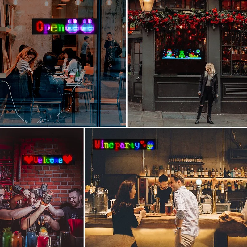 لوحة بكسل مصفوفة مضيئة LED 5 فولت USB بلوتوث App التحكم للتخصيص النص خربش التمرير الرسوم المتحركة لعلامة LED ذاتية الصنع #4