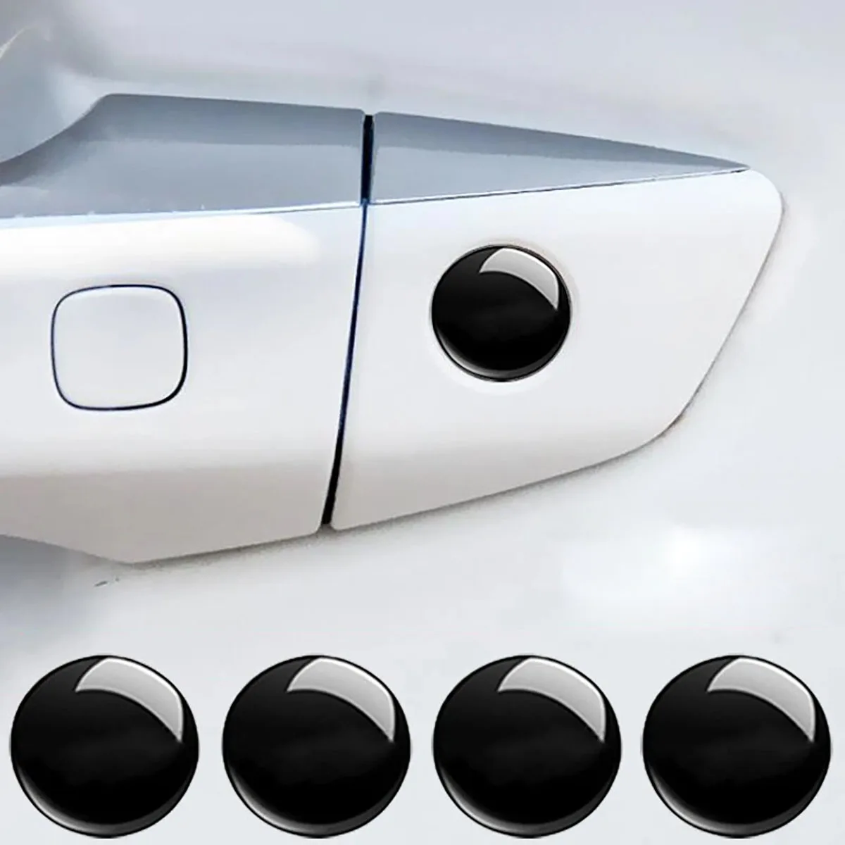 4/12/20/40Pcs Black Car Door Lock Keyhole Protector Stickers Cover Accessories Stickers Trim Car Door Lock Screw Protector Key 3