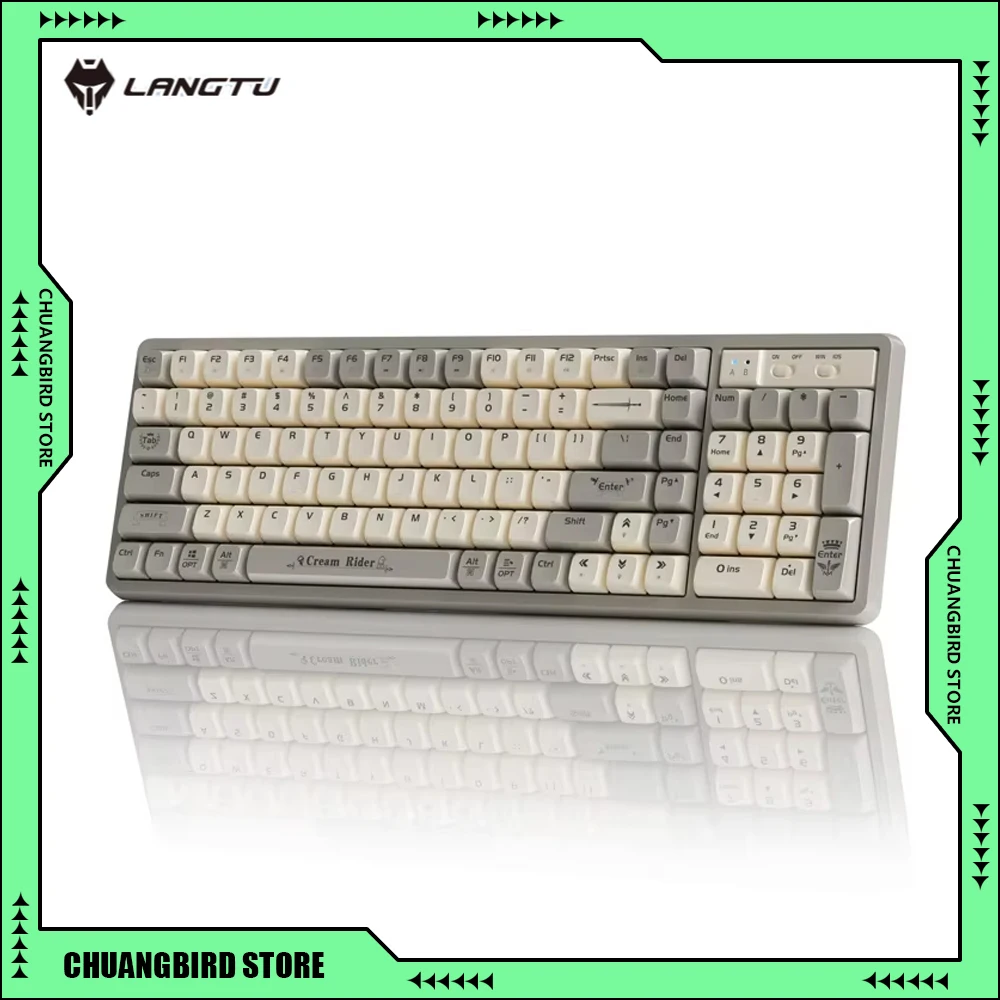 Langtu GK102 Wireless  Gaming Mechanical Keyboard Customize Bluetooth Multi Color Light Up Key Keyboards PC Gamer Accessories