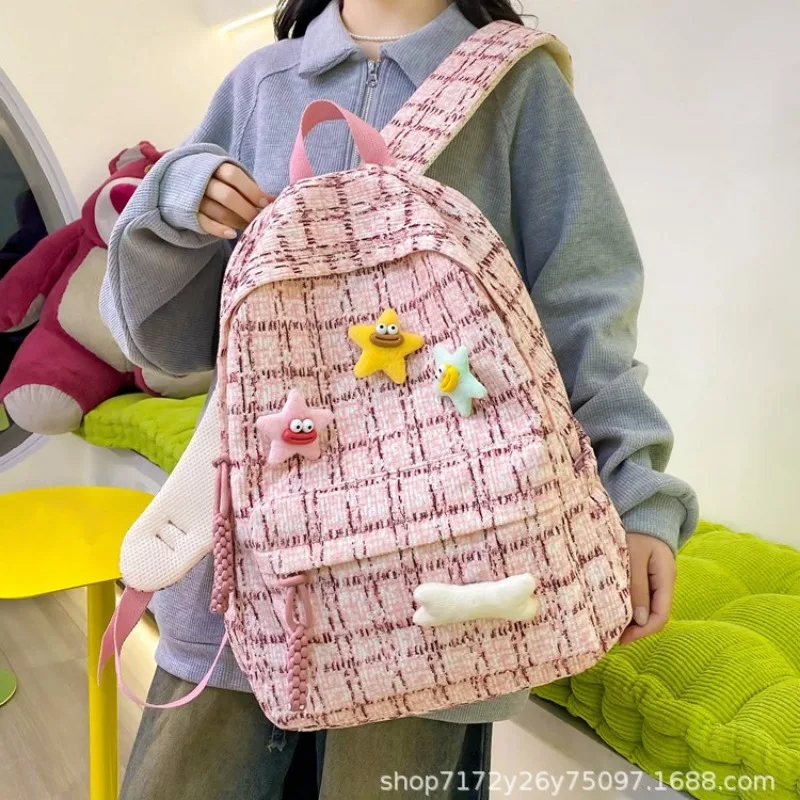 

Literary Girlish Style Large Capacity Schoolbag Campus Commuting Cute and Sweet Fashion Temperament Backpack Light Personality