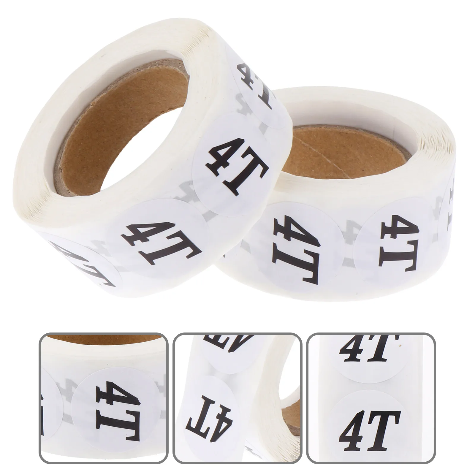 

2 Roll Size Sticker Label Clothing Size Sticker Premium Solid Font Printed Round Label for Clothing Shop Toddler Sizing Display