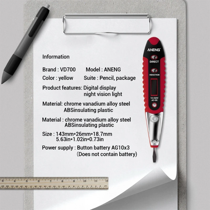 Tester Electrical Tester Electric Tester Pen Detector 12-250V