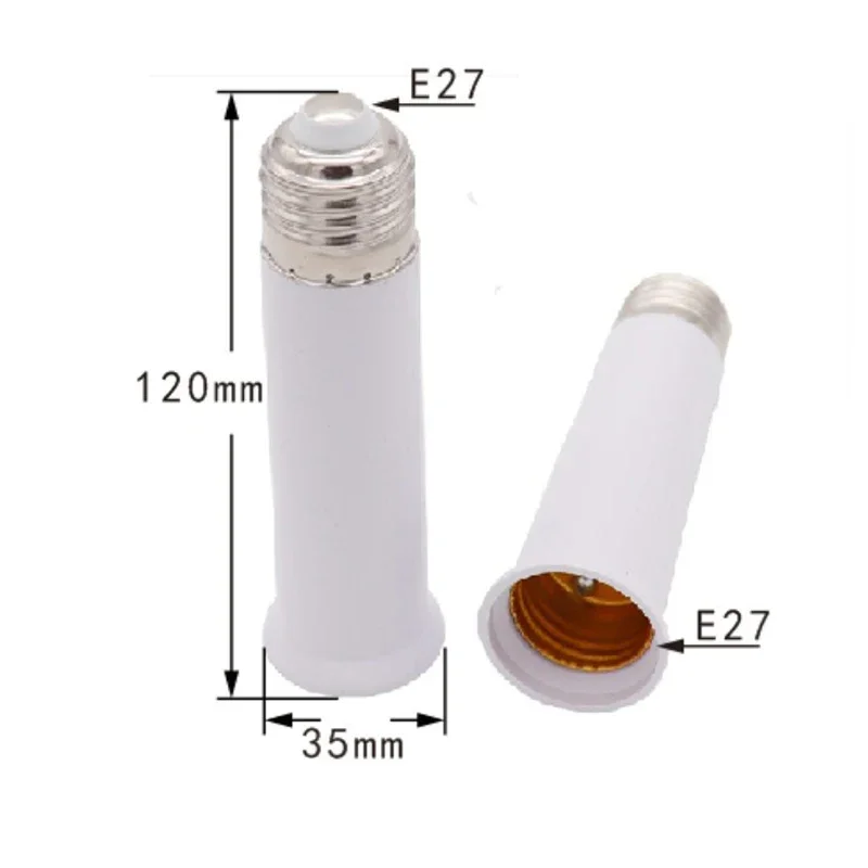 E27 to E27 Lamp Bulb Socket Extender 120mm Extension, Heat-resistant No Fire Hazard, E27 Light Bulb Socket Extension