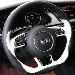 Hand-stitched Non-Slip genuine leather Car Steering Wheel Cover For Audi A1 8X A3 A4 B8 Avant A5 8T A6 C7 A7 G8 A8 D4 Q3 8U Q5
