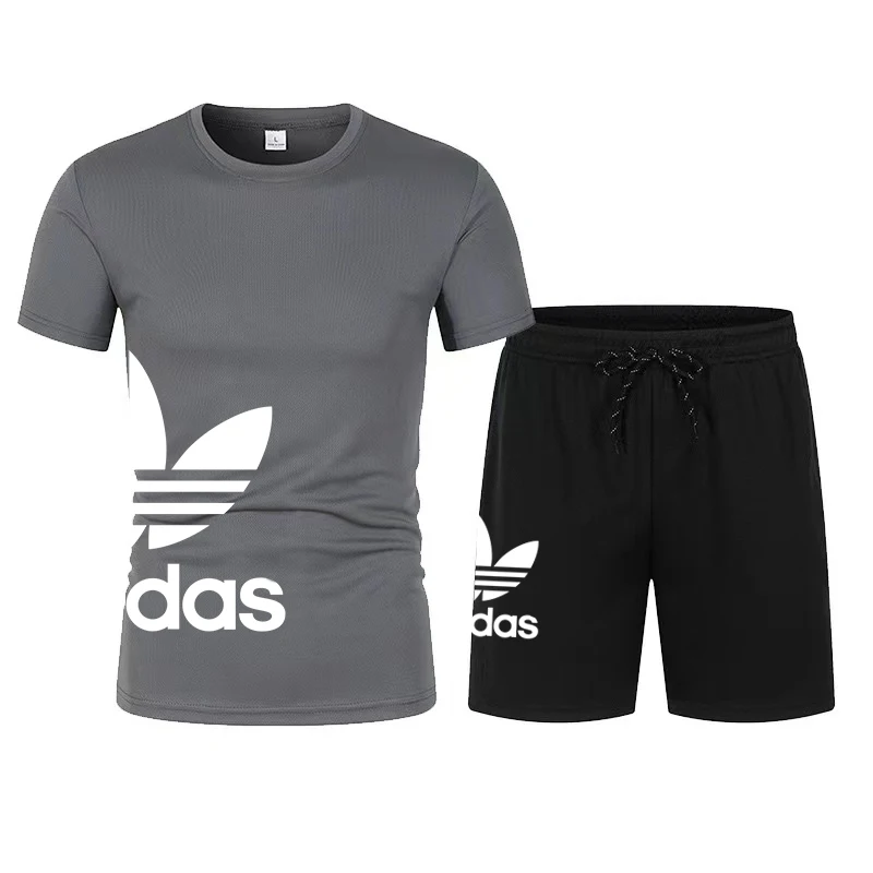 Conjuntos de treino casuais masculinos, camisas de manga curta e shorts esportivos, roupas masculinas de verão, conjuntos de corredores masculinos, S-4XL