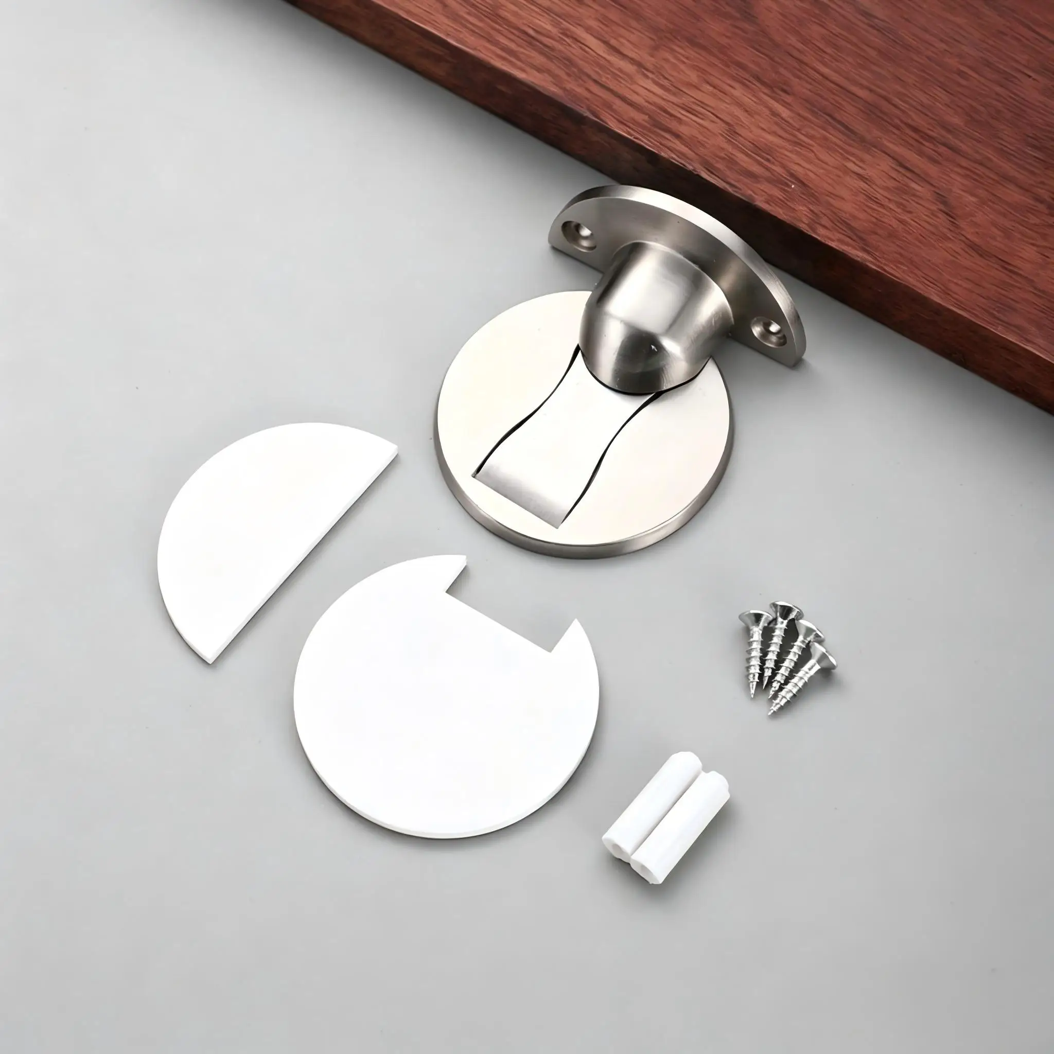 Adjustable Punch‑free Magnetic Door Stopper Zinc Alloy Anti‑collision Hidden Door Holder Home Door Hardware