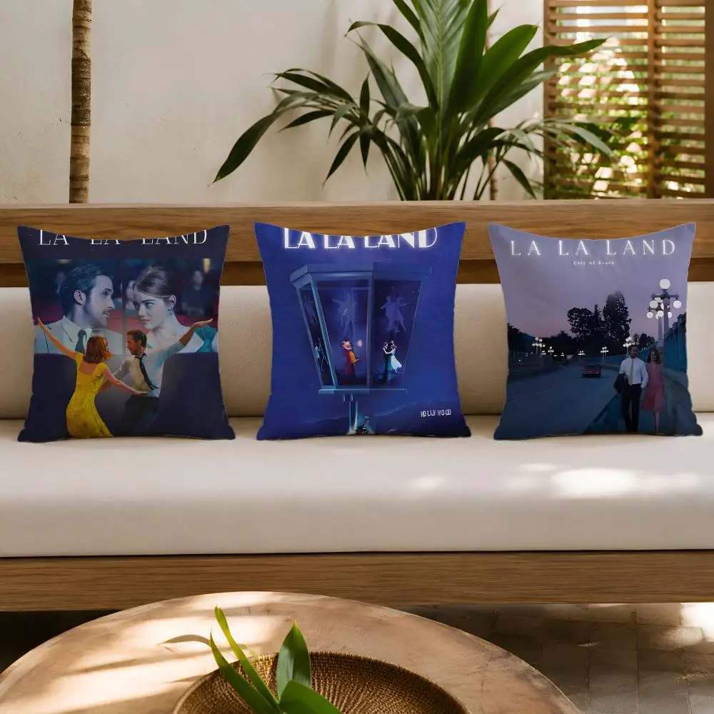 Movie L-La La Land Cushion Cover Double-Sided Plush Sofa Cushion Covers Organic Breathable Invisible Zipper
