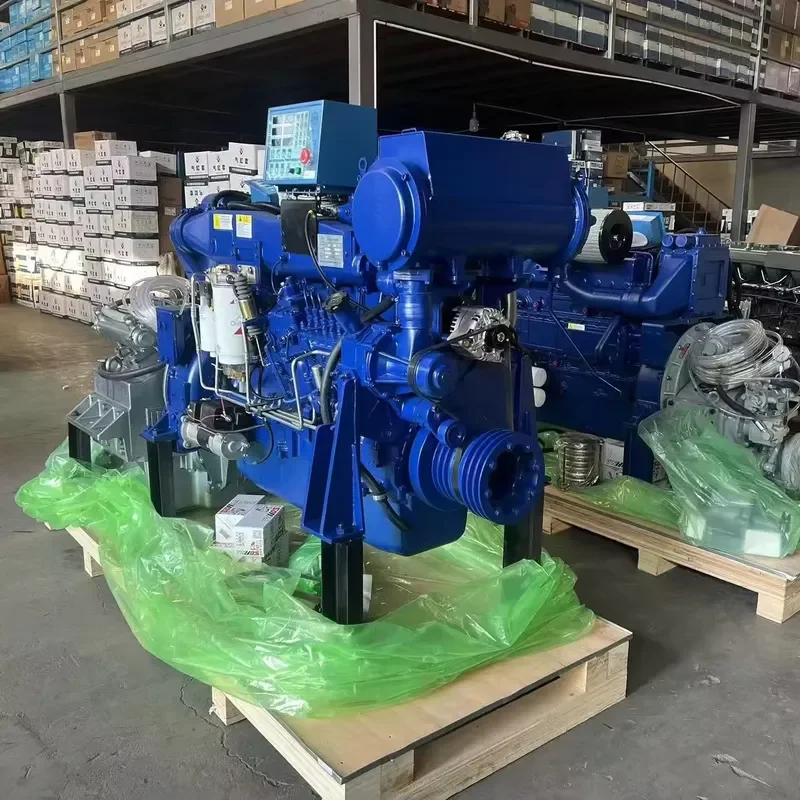 On Sale Electric Start Fishing Cargo Boat Inboard 400hp Marine Engine with FJ138 Gearbox for Weichai WD12