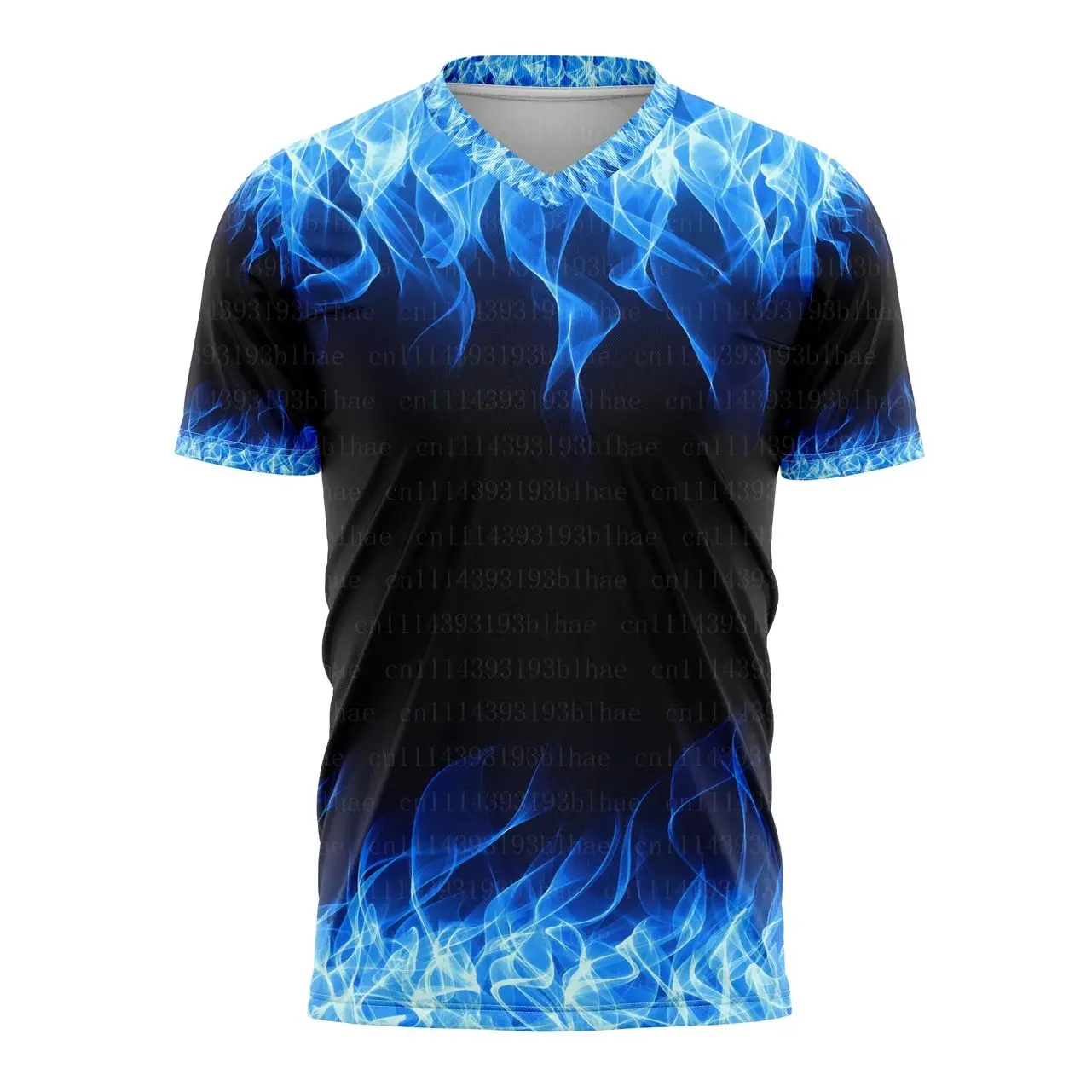 Colorful Flame Men T-Shirts 3D Vintage Summer Fashion Short Sleeved Oversized Shirt For Men 2026 Classic V-neck Casual Tees