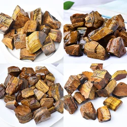Natural Tiger Eye Stone Minerals Landscape Rock Specimen Raw Mineral Decorative Irregular Shape Bulk Quartz Stone DIY Home Decor