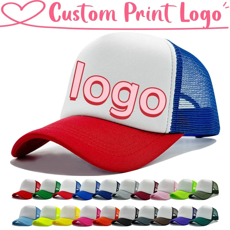 Customized Printed Logo Truck Driver Sponge Mesh Hat Men And Women Sports And Leisure Outdoor Sunshade Cap Baseball Hats