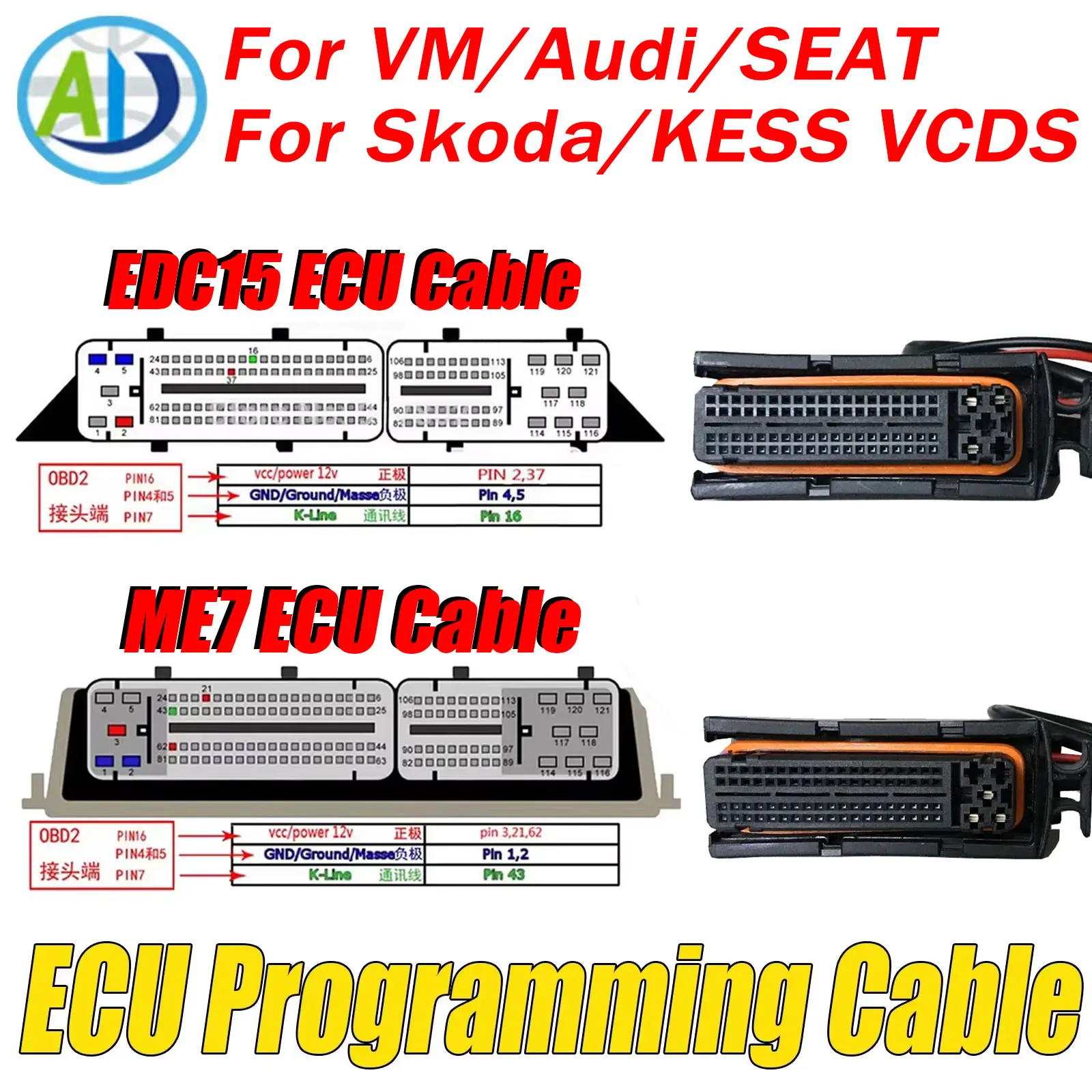 

For Bosch ME7 EDC15 EDC15P EDC15V EDC15VM+ Engine OBD2 Diagnostic Cable For VW/Audi/Skoda For KESS VCDS ECU Programming Cable