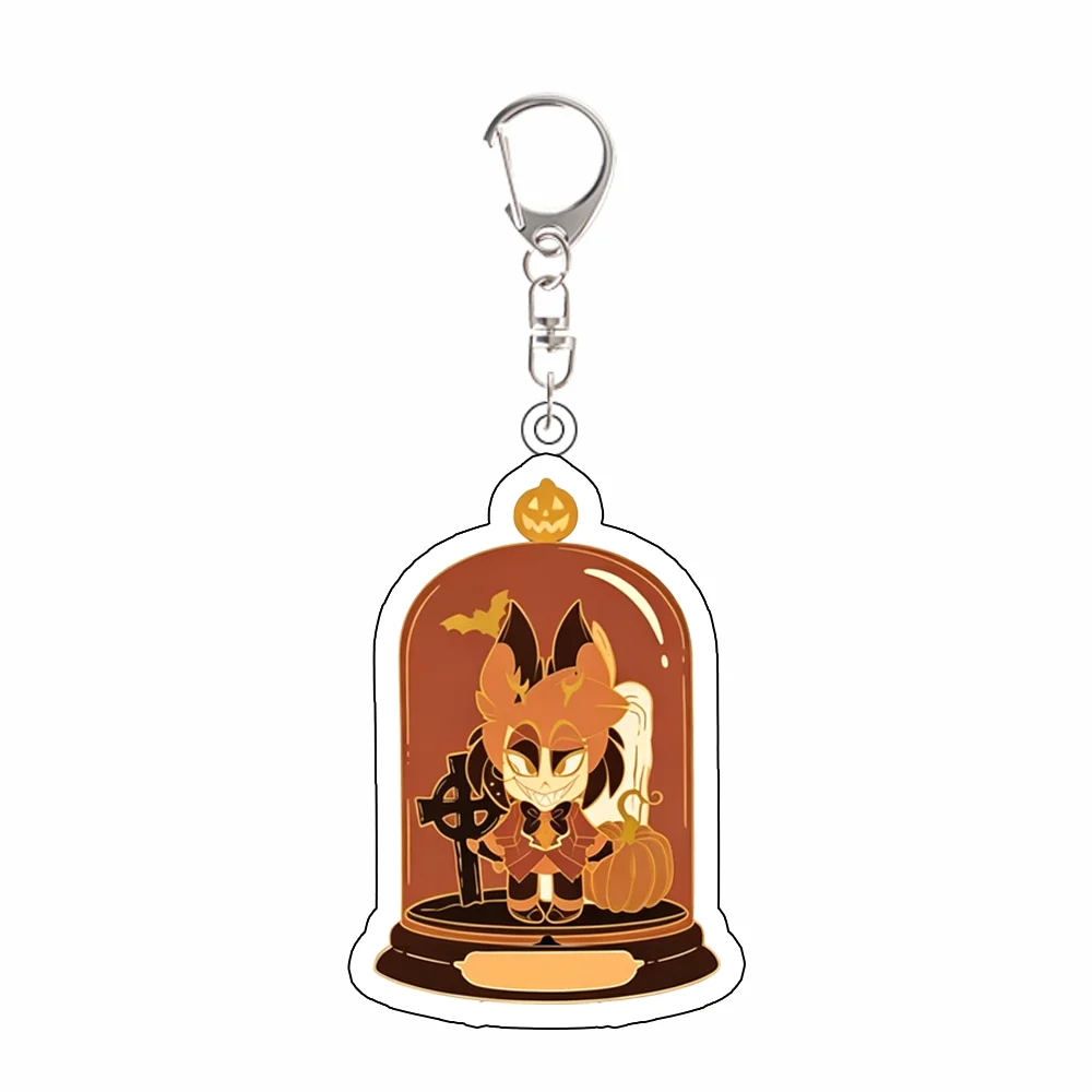 for Hazbin Hotel Halloween Series Alastor Charlie Angel Dust Husk New Peripheral Acrylic Keychain Backpack Pendant Festival Gift view 2