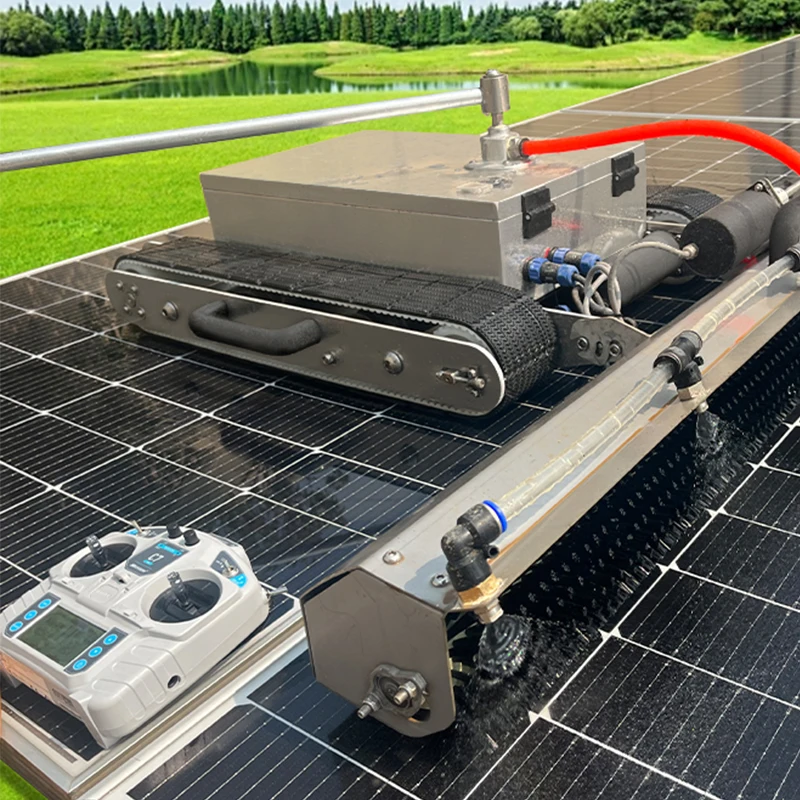 Labor-saving and Easy-to-operate Solar Panel Cleaning Robot with Remote Control Dry & Water Cleaning 200W Power Quick Cleaning