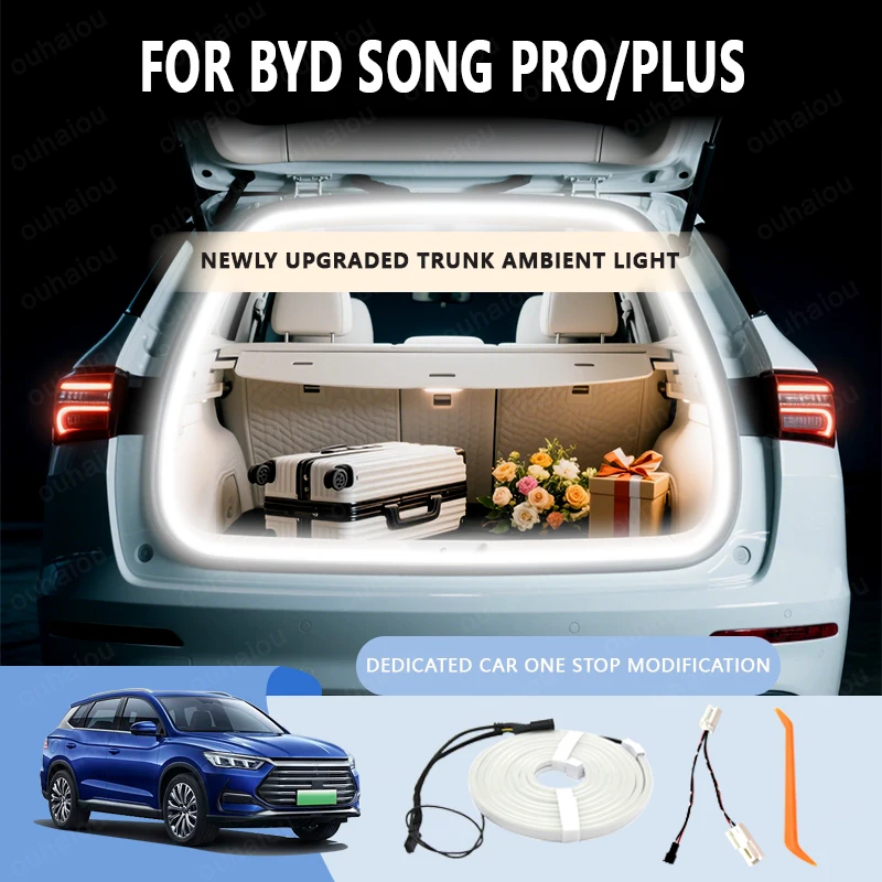 

For BYD Song Pro plus Car Trunk Ambient Light Strip Led Lighting Non-Destructive Installation Modified Tailgate Decorative Lamp