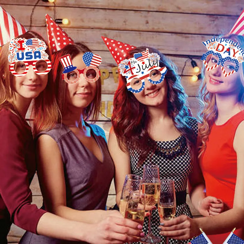 Accesorios de fotografía de la bandera de Estados Unidos para fiesta del Día de la Independencia Americana, suministros de decoración de escritorio para fiesta temática de Navidad y Año Nuevo del 4 de julio