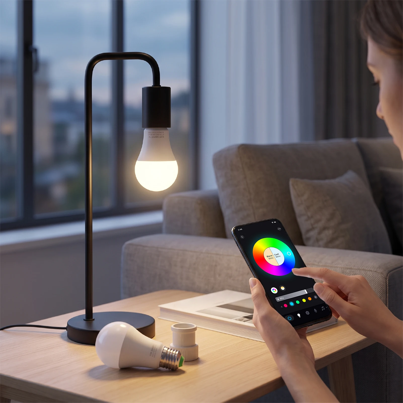 スマートWi-Fi対応電球2個入り。リモコン操作、音声操作、 - Lighting のレビューと価格