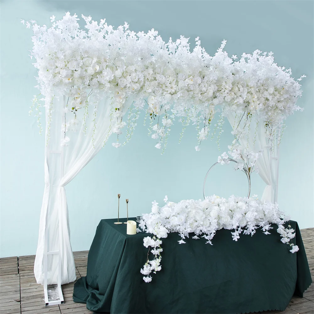 Imagem -02 - Casamento Evento Festa Backdrop Props Rosa Branca Flor de Cereja Pendurar Wisteria Arranjo Floral para Arco Flor Stand Decoração