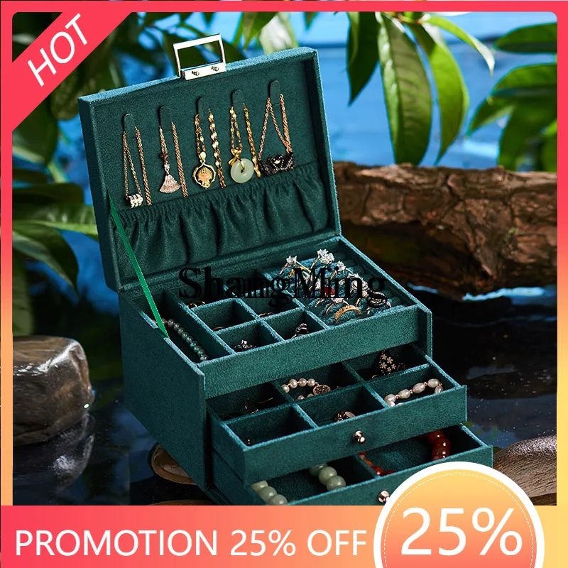 

FG good-looking new multi-layer jewelry storage box earrings drawer wooden jewelry ring jewelry box