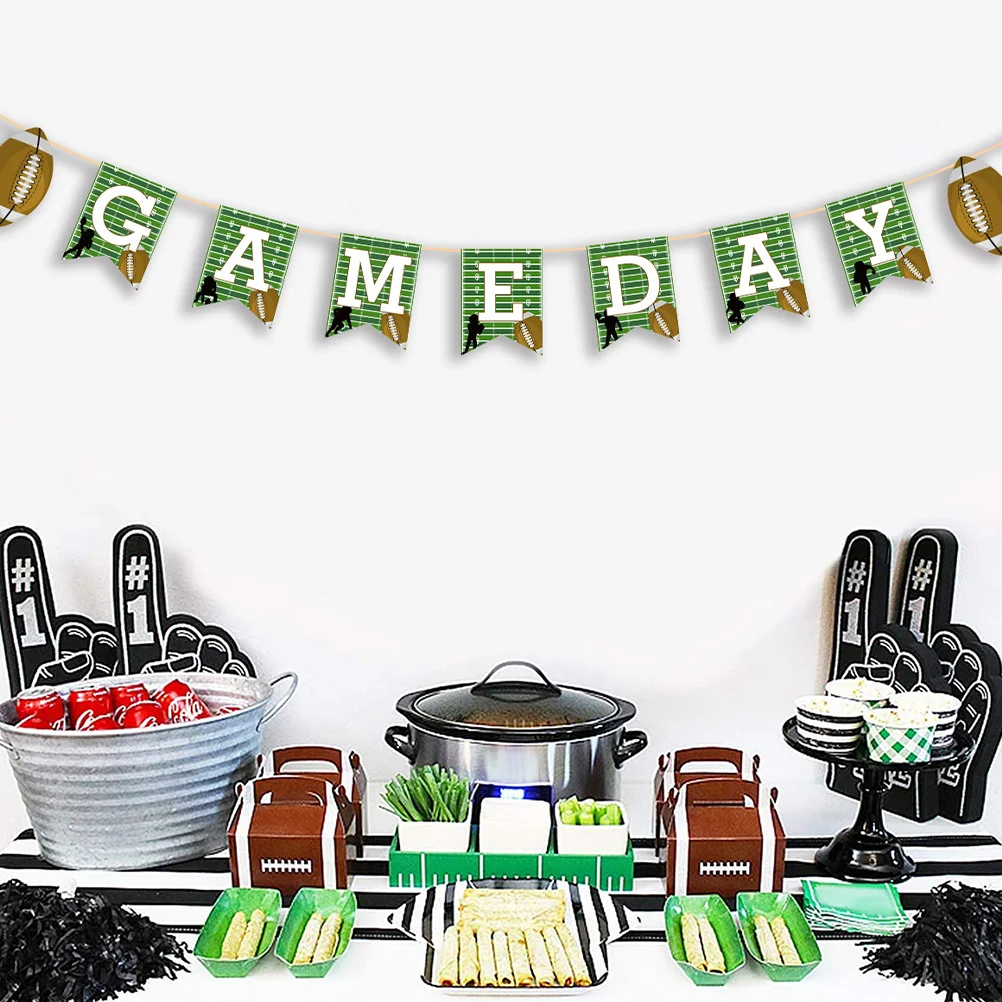 2 Pcs Party Decorations Banner Football Themed Birthday Supplies Gift Sports