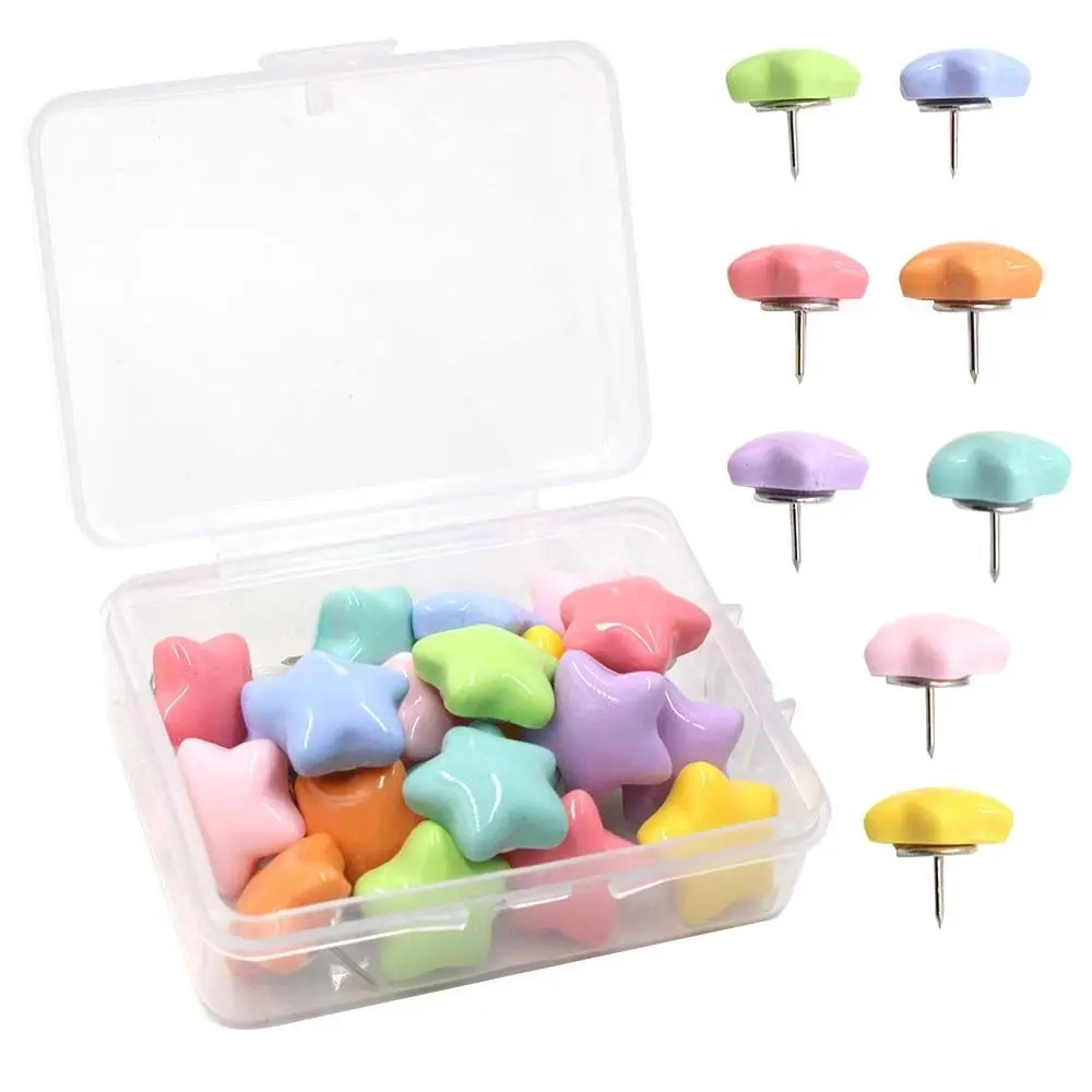 20/50 Pz FAI DA TE Pentagramma Puntine Macaron Creativo Puntine Da Polso Multifunzionale 3D A Forma di Stella Puntine Per Ufficio Rilegatura forniture