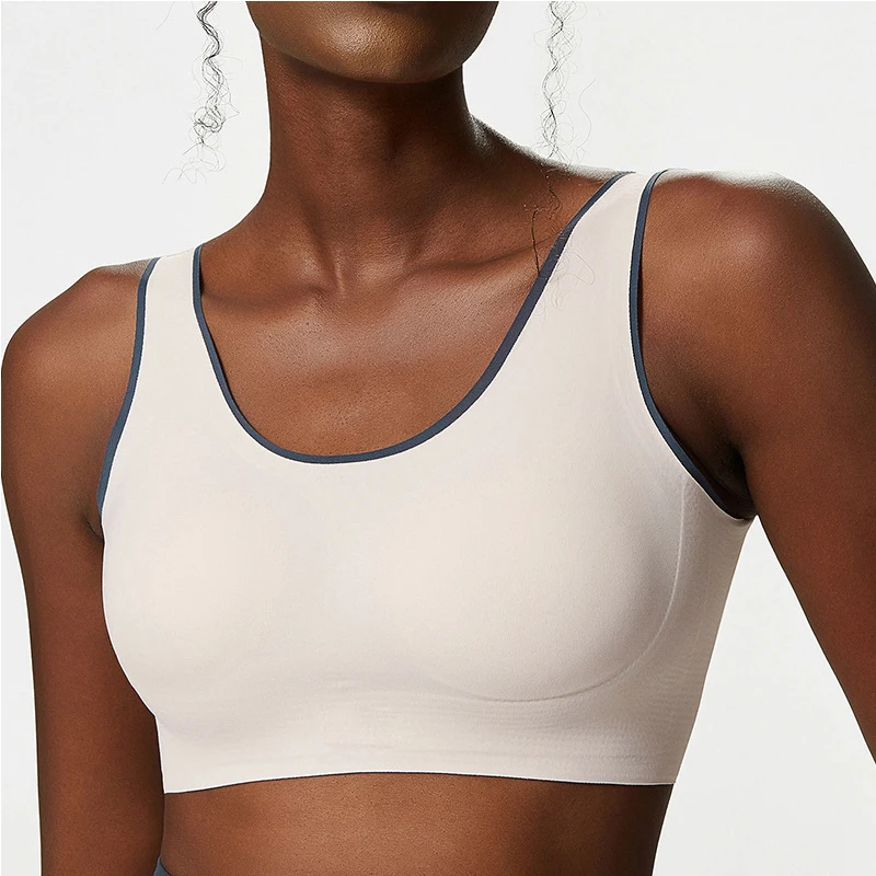 Soutien-gorge taille haute serré pour le yoga, soutien-gorge de sport précieux, dos nu, sensation de nude, couleur durable, abonnés au fitness