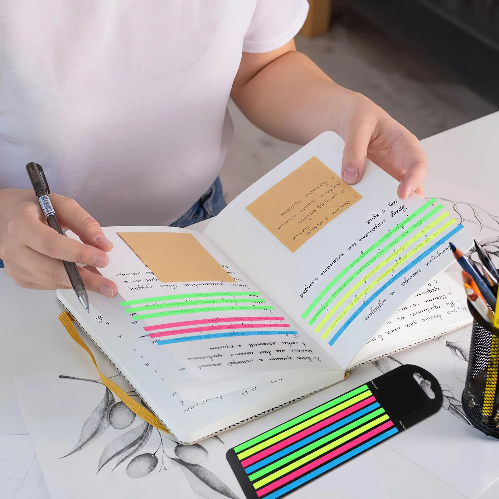 

3 Boxes Highlighter Tape Sticky Transparent Page Markers for Book Annotating Reading Studying Indexing Memos Long Page Tabs