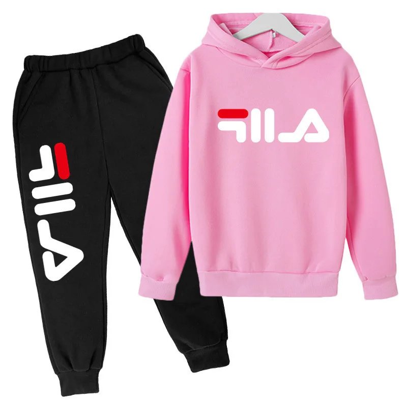 Fato de jogging casual infantil, calça e top esportivo, 2 peças, ao ar livre, primavera, outono, meninas, meninos, de 3 a 14 anos