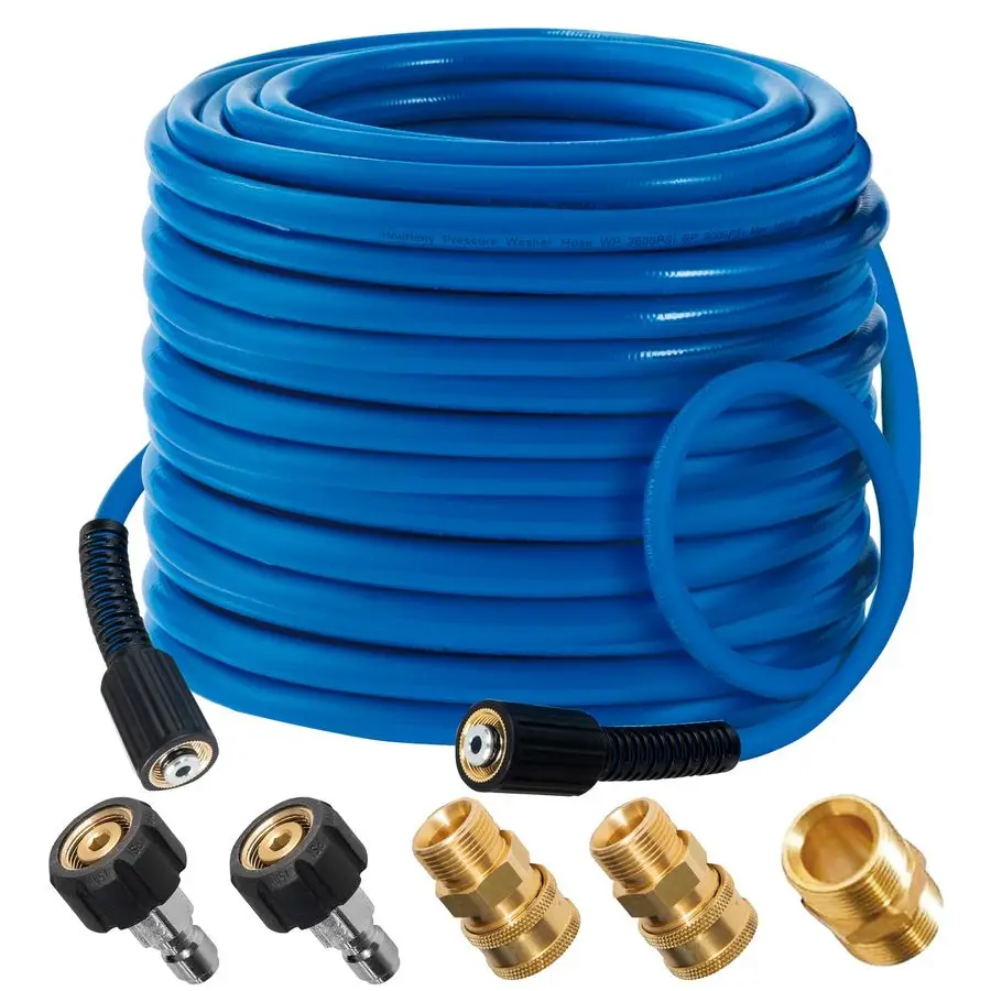 

Pressure Washer Hose 50 FT, 3600 PSI Flexible Kink Resistant Power Washer Hose Replacement, 1 4 Quick Connect Pressure Washer Ho
