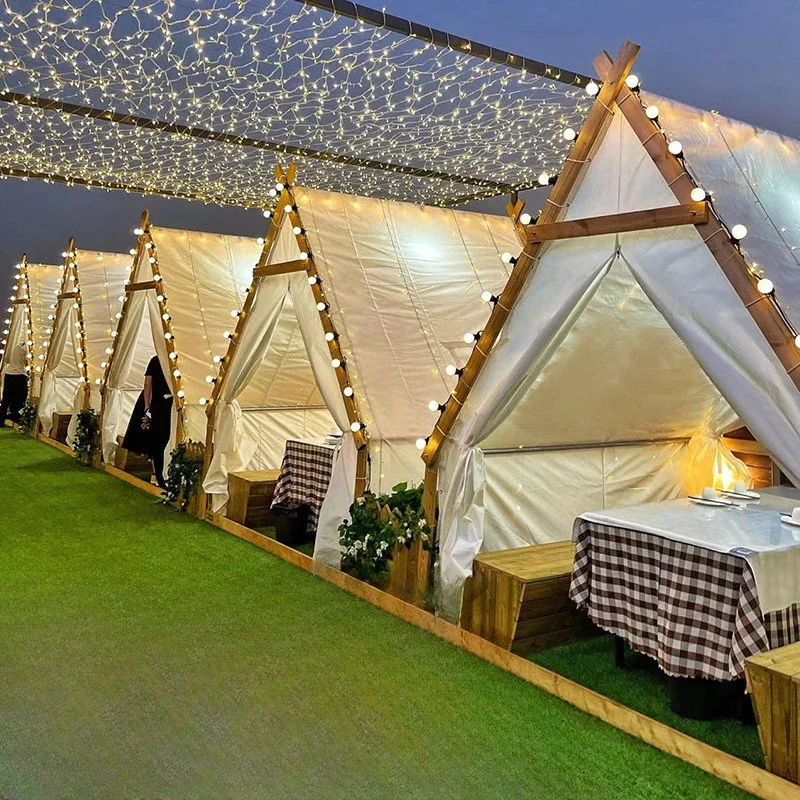 

Customized Outdoor Triangle Tent Starry Sky Catering Barbecue Terrace Rainproof Scenic Area Camping Homestay