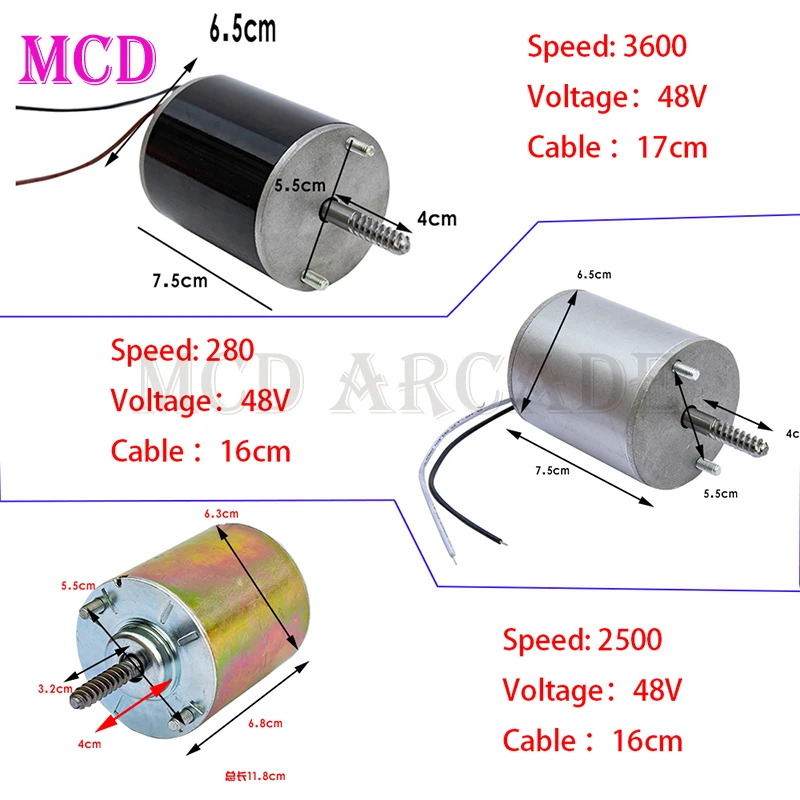 2500/2802500/2800/3100/3600/4200RPM Speed Motor 48V Engine for Arcade Tiger Toy Crane Game Machine Claw Gantry Accessories