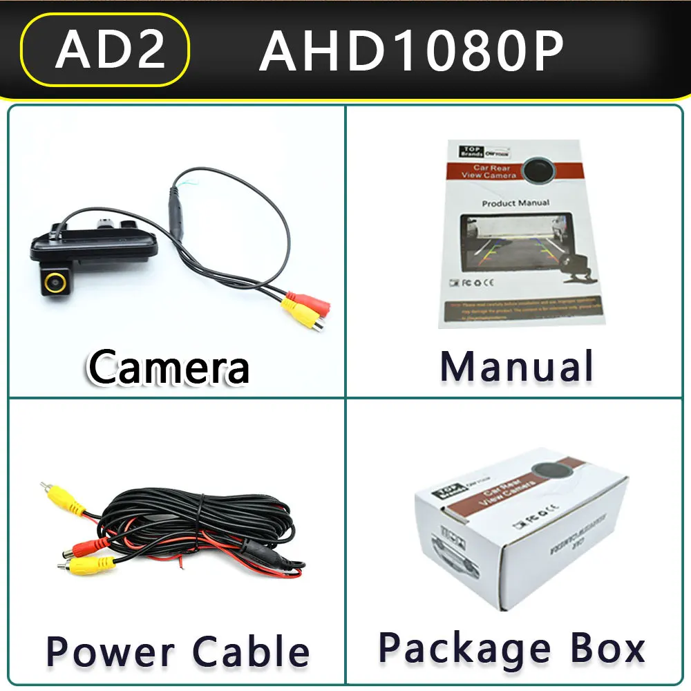 AHD 1080P 170° Golden Lens Trunk handle Vehicle Rear View Car Camera For Mercedes Benz B Class W242/W246 B180  Android Monitor