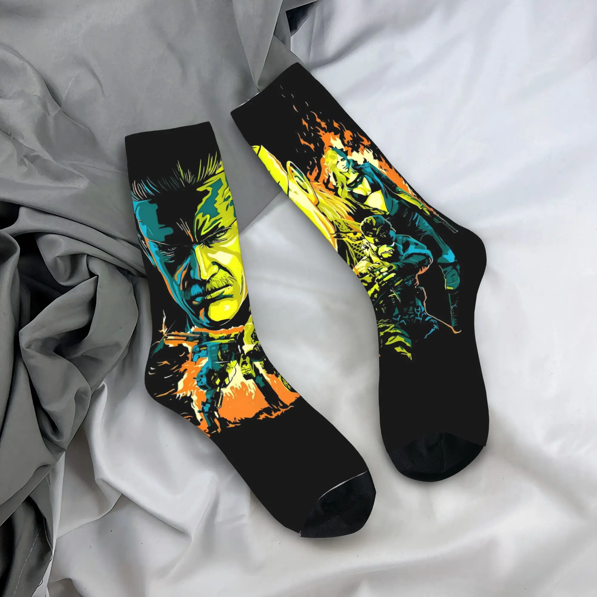 

Носки Metal Gear Solid Snake с графическим принтом, антибактериальные, парные, мягкие, дышащие, осенние, модные, для скейтбординга