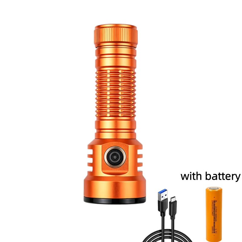 Nieuwe aluminiumlegering acht-lampjes led-zaklamp met hoge intensiteit, lange reikwijdte, vaste focus, oplaadbaar en met lange levensduur.