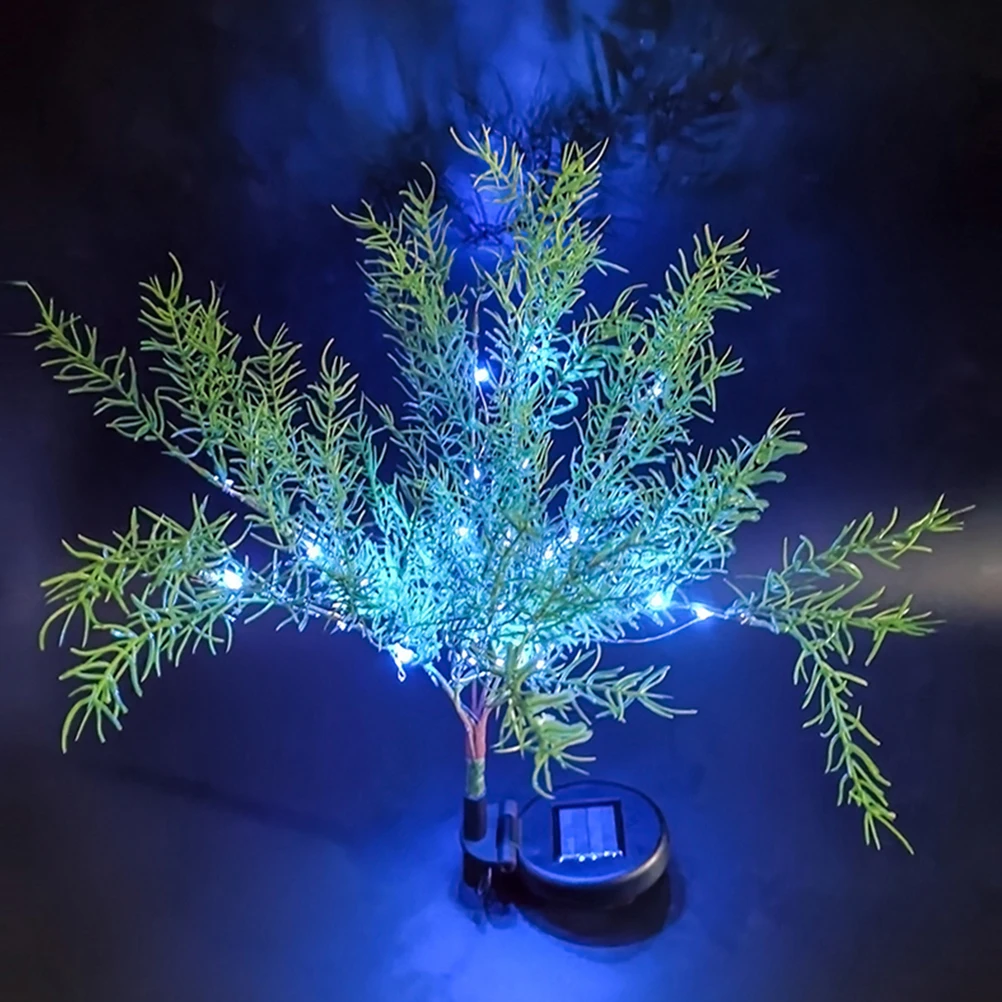 

2pcs Solar-Powered Christmas Tree Garden Lights Green Durable Lawn For Outdoor Yard Driveway Decoration Xmas Light Garden Solar