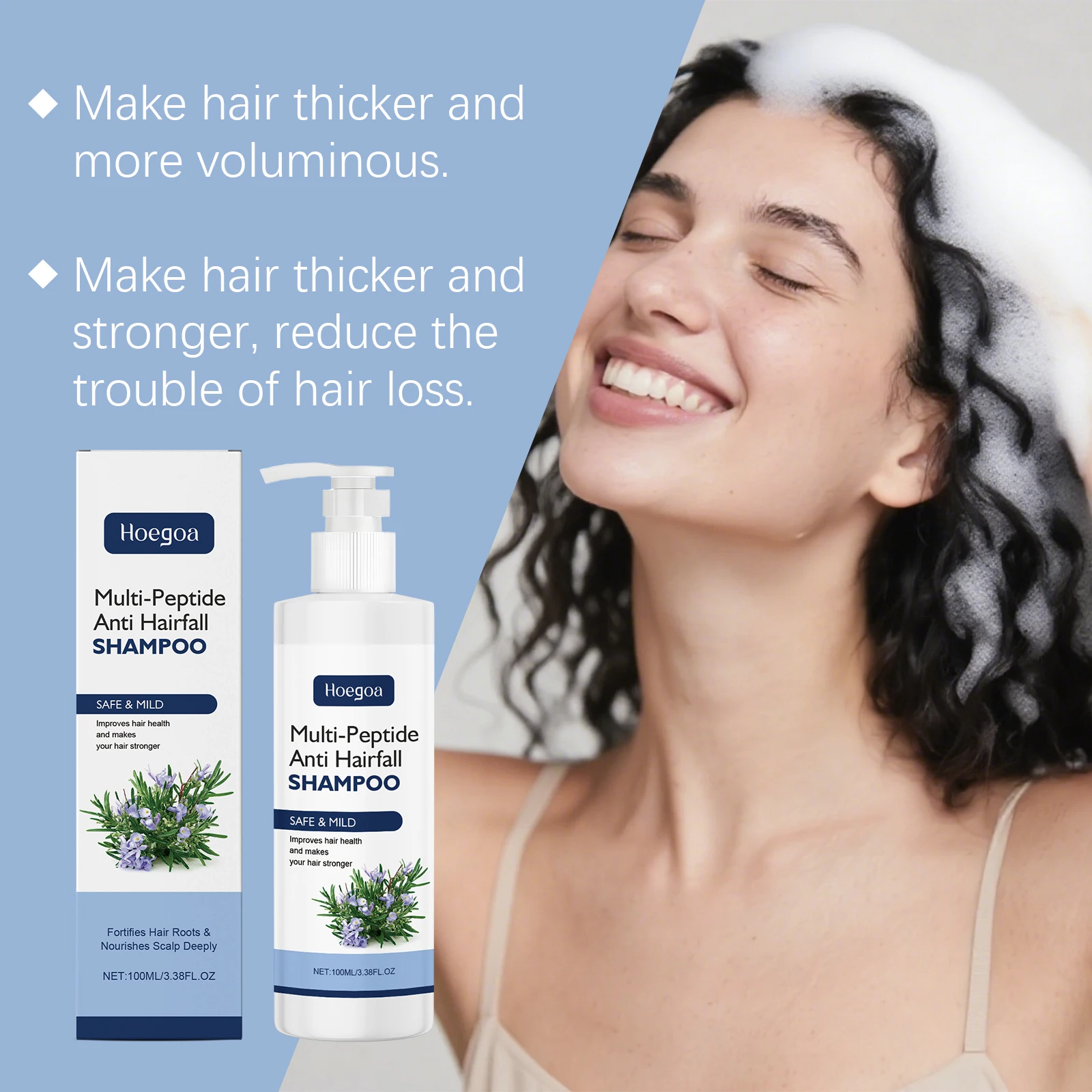 Multi-Peptide Hair Shampoo Hair Regrowth Cleansing Scalp Dandruff Strengthen Root Restore Damaged Nourishing Anti Loss Shampoo