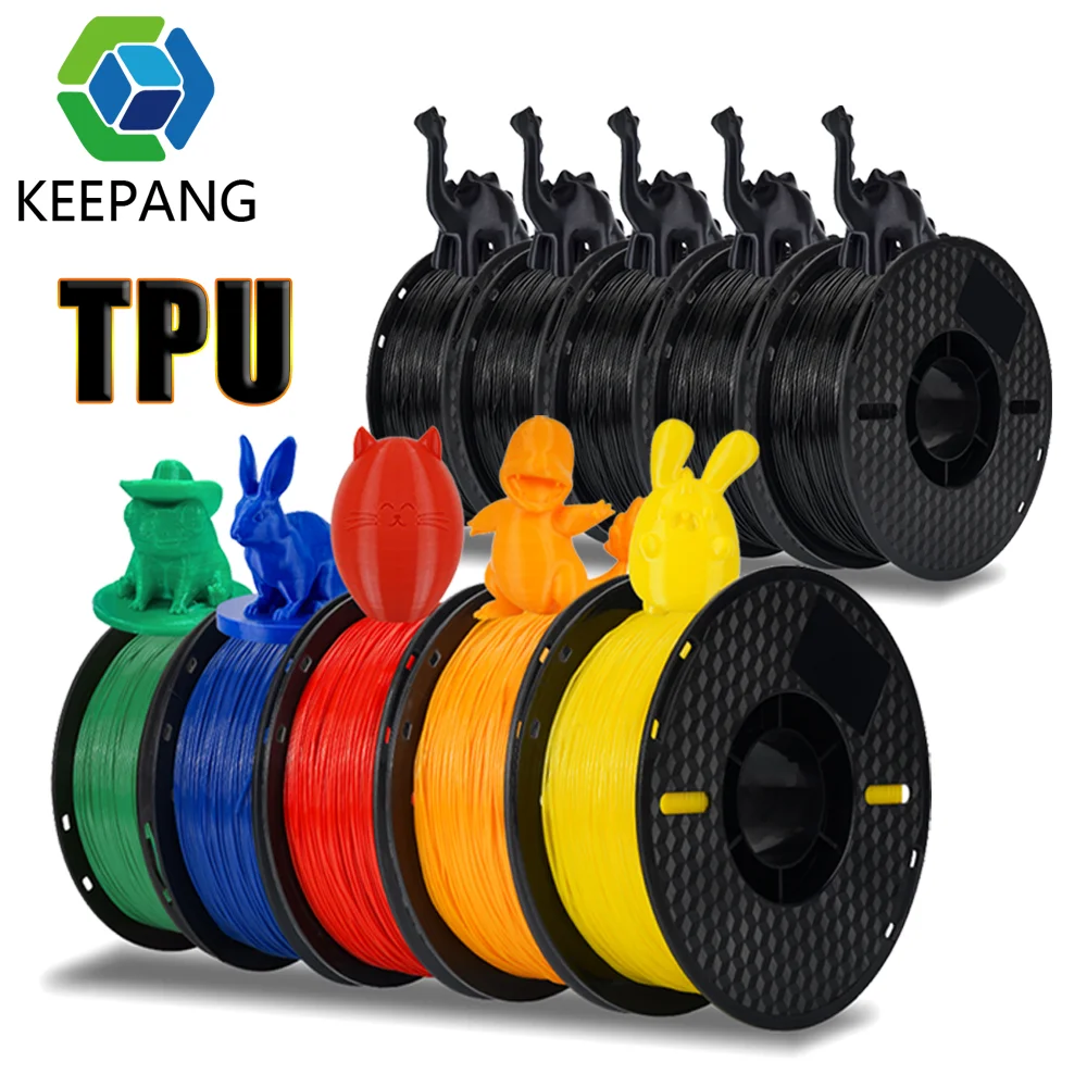 TPU Filament 1.75mm 10 Roll 95A Flexibility Good Durability 3D Printer Materials No Bubble High Resilience for FDM 3D Printer