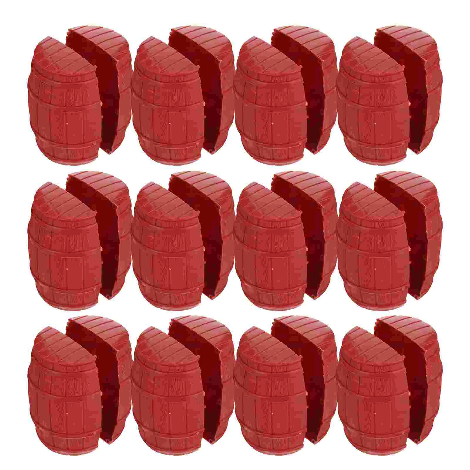 12 Pcs Pirate Barrel Model Dollhouse Scale Models Accessories Craft Small Mini Bottles Toys Barrels Decorate