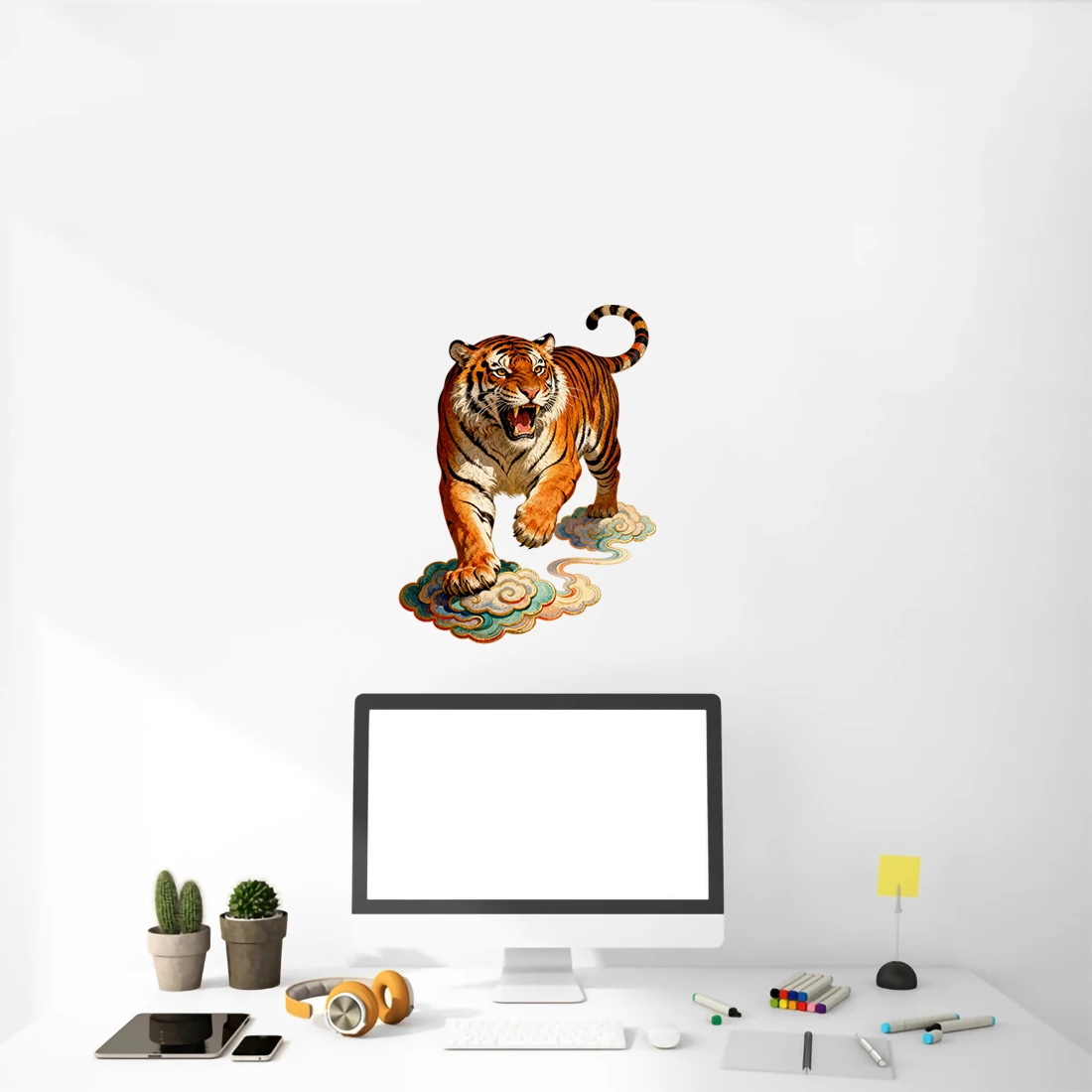 Three Ratels CD287 Tiger in the Cloud Artistic wall stickers for home decoration Personalized car decals