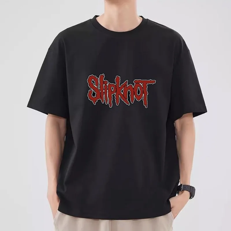 S-Slipknot Band T Shirt Women Couple Combination Clothes Short Sleeve Collar Fashion T-shirt Man Cotton