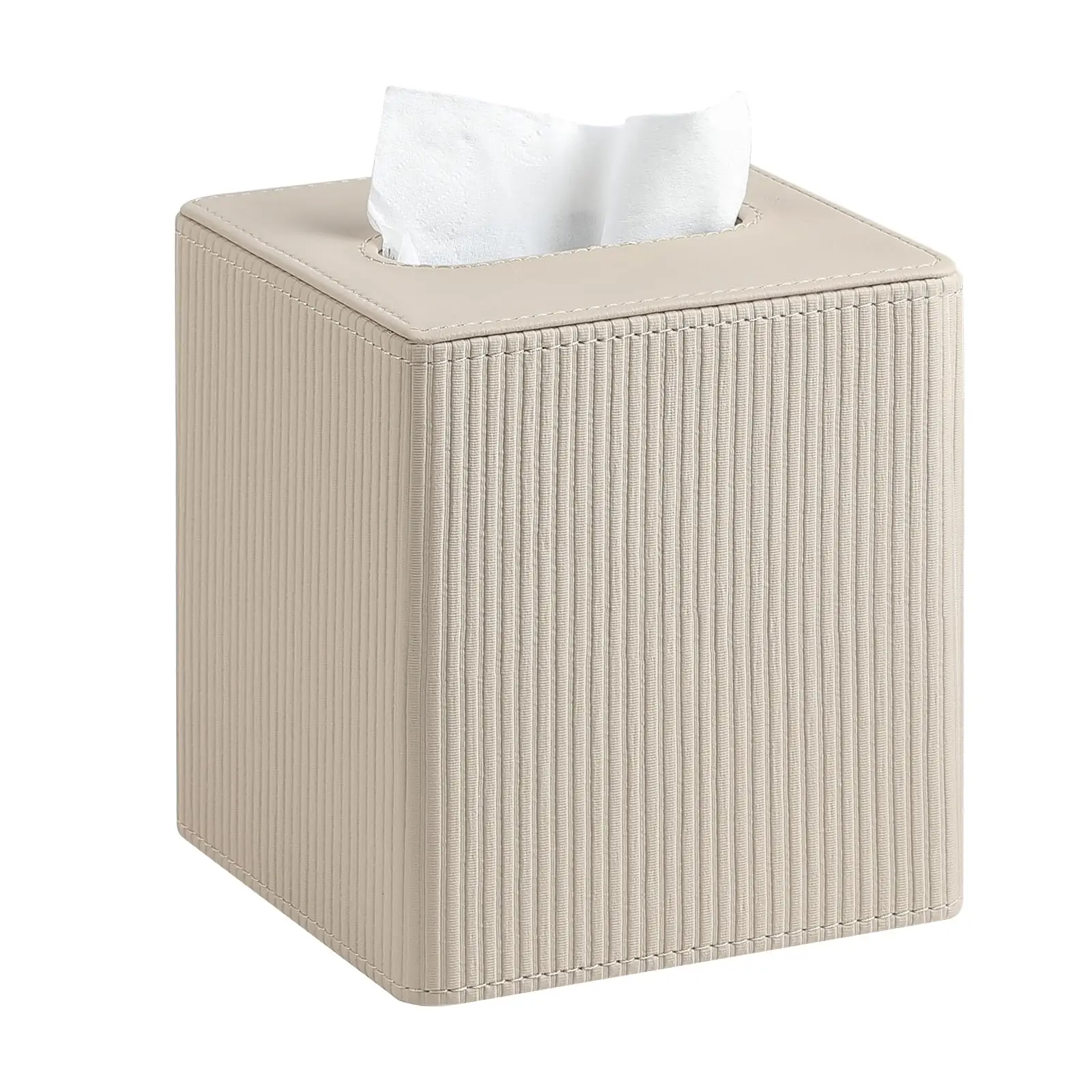 Tissue Box Cover Square with Magnetic Closure,PU Leather Tissue Box Holder for Bathroom NightStands Livingroom,Square Tissue Box