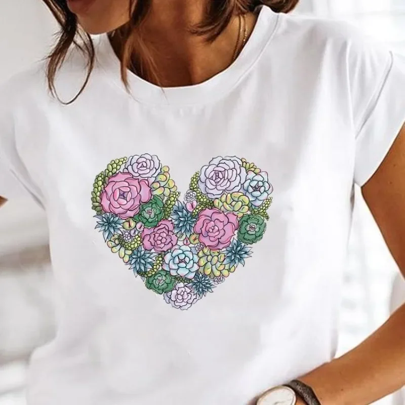 The New Love Butterfly Love Individual Print Retro Trend Cute Short Sleeve T-shirt Graphic T Shirts  Women Clothing Harajuku