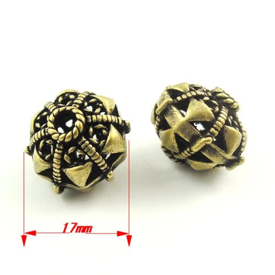 Julie Wang 10PCS Wholesale Bronze Tone Zinc Alloy 3mm Hole Beads Hot Sale Jewelry Bracelet Anklet Dangle Earring DIY Findings