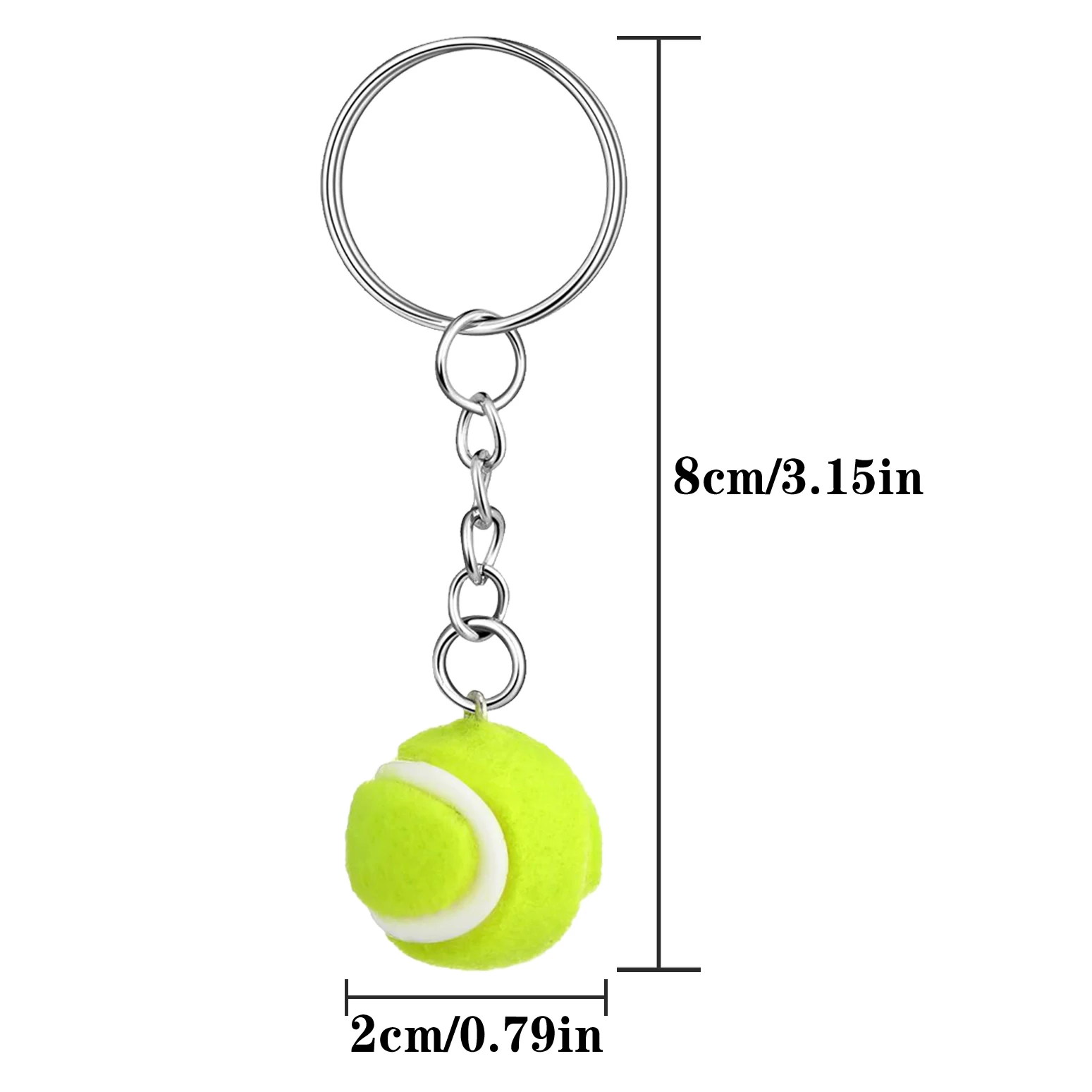 6Pcs Mini Tennis Ball Keychain Key Cell Phone Ornament Tennis Souvenir